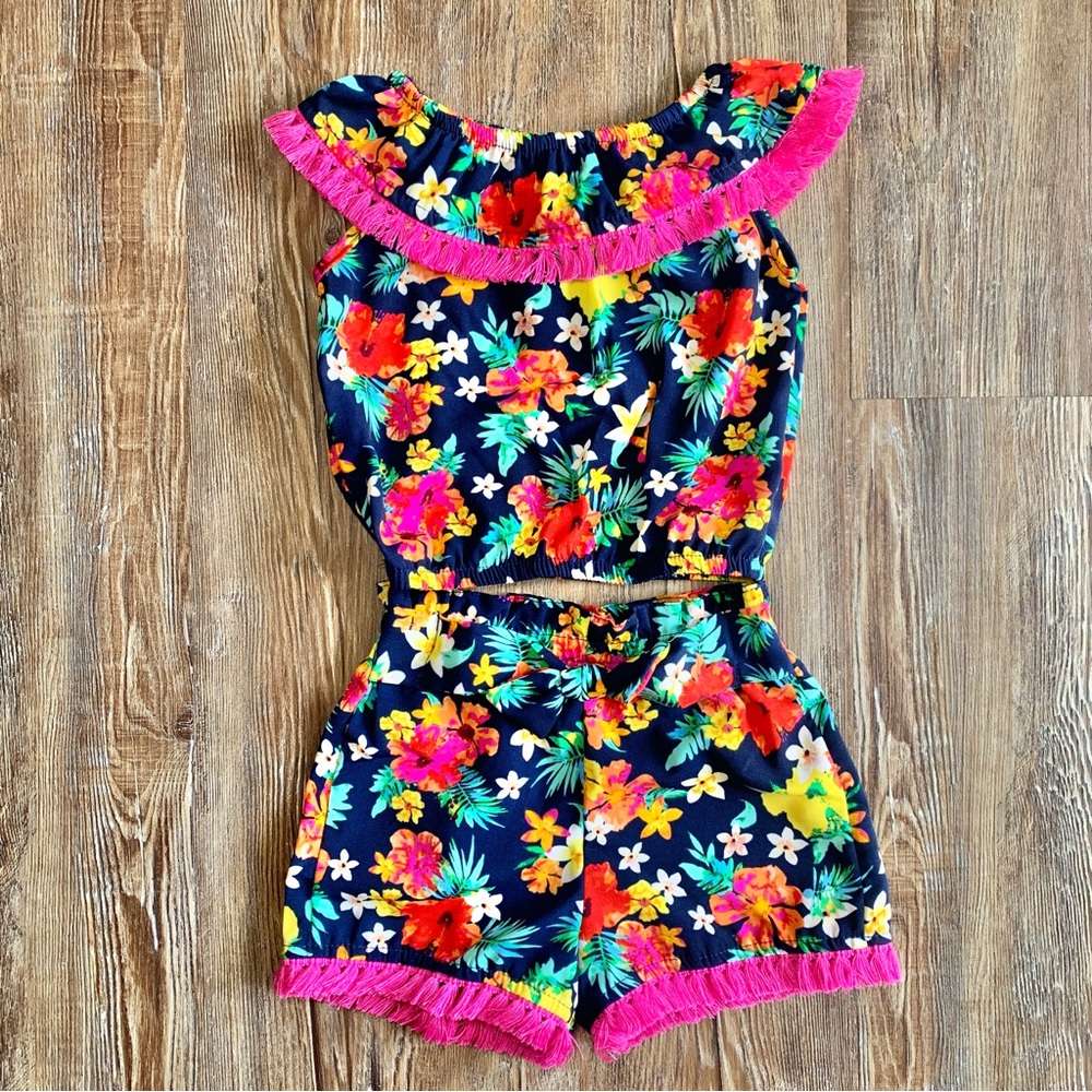Toddler Tropical Two-Piece Set w/ Decorative Fringe